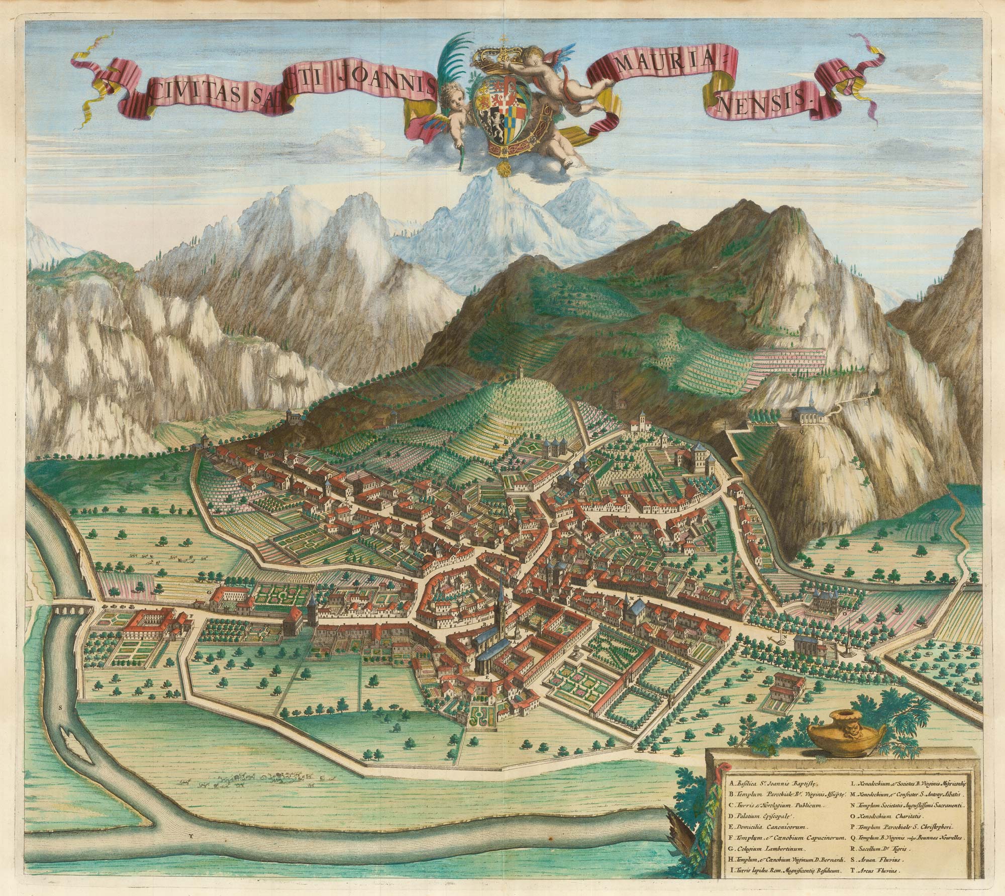 Civitas Sancti Joannis Maurianensis. by BLAEU, Johannes., 1682.