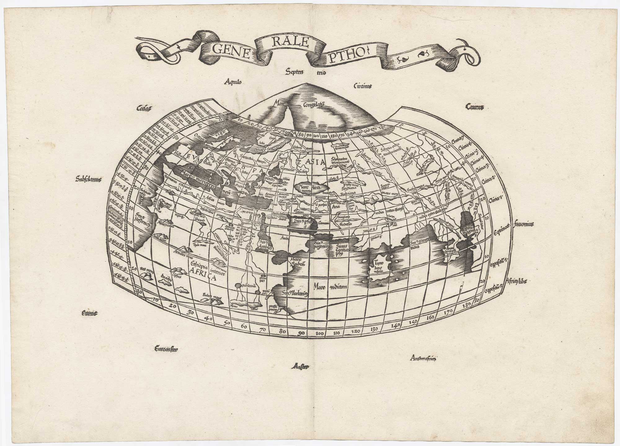 Waldseemuller Ptolemaic World 1522