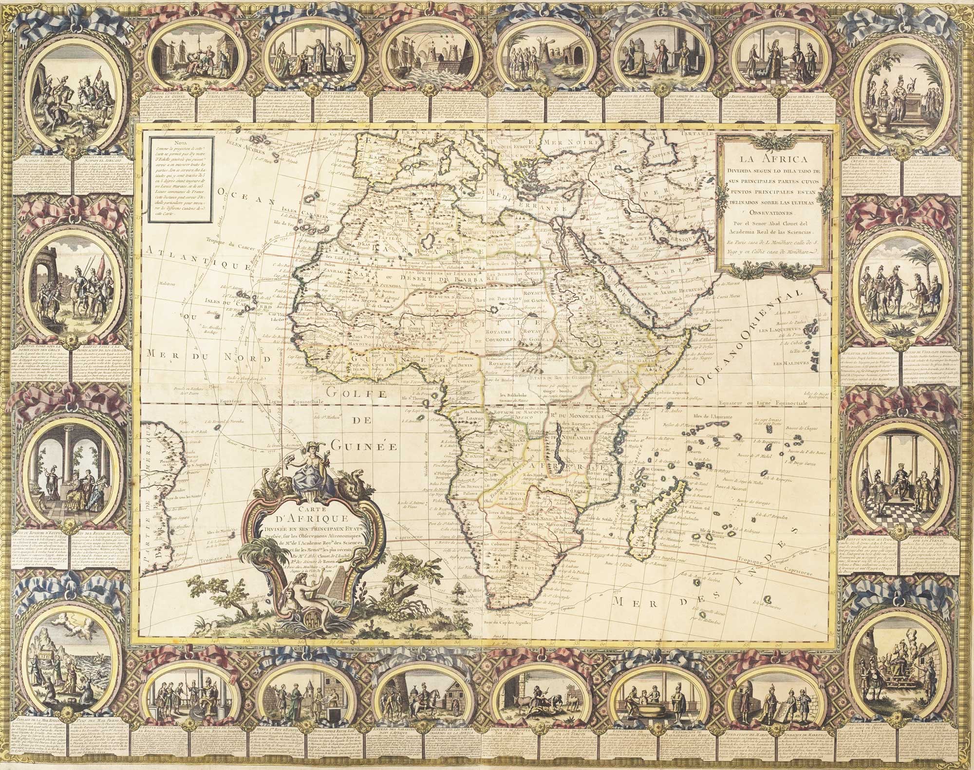 Clouet Africa wall map