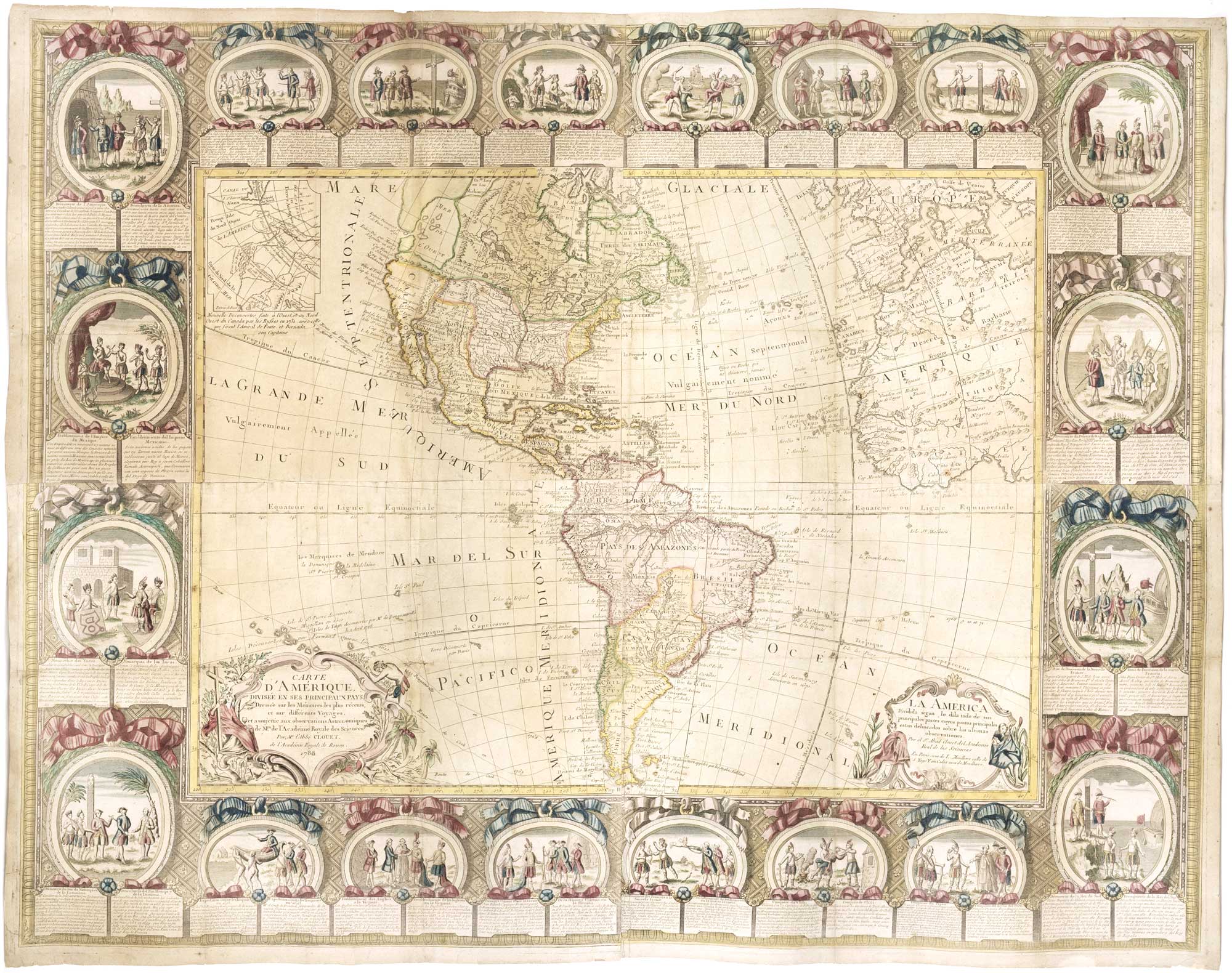 Clouet America wall map