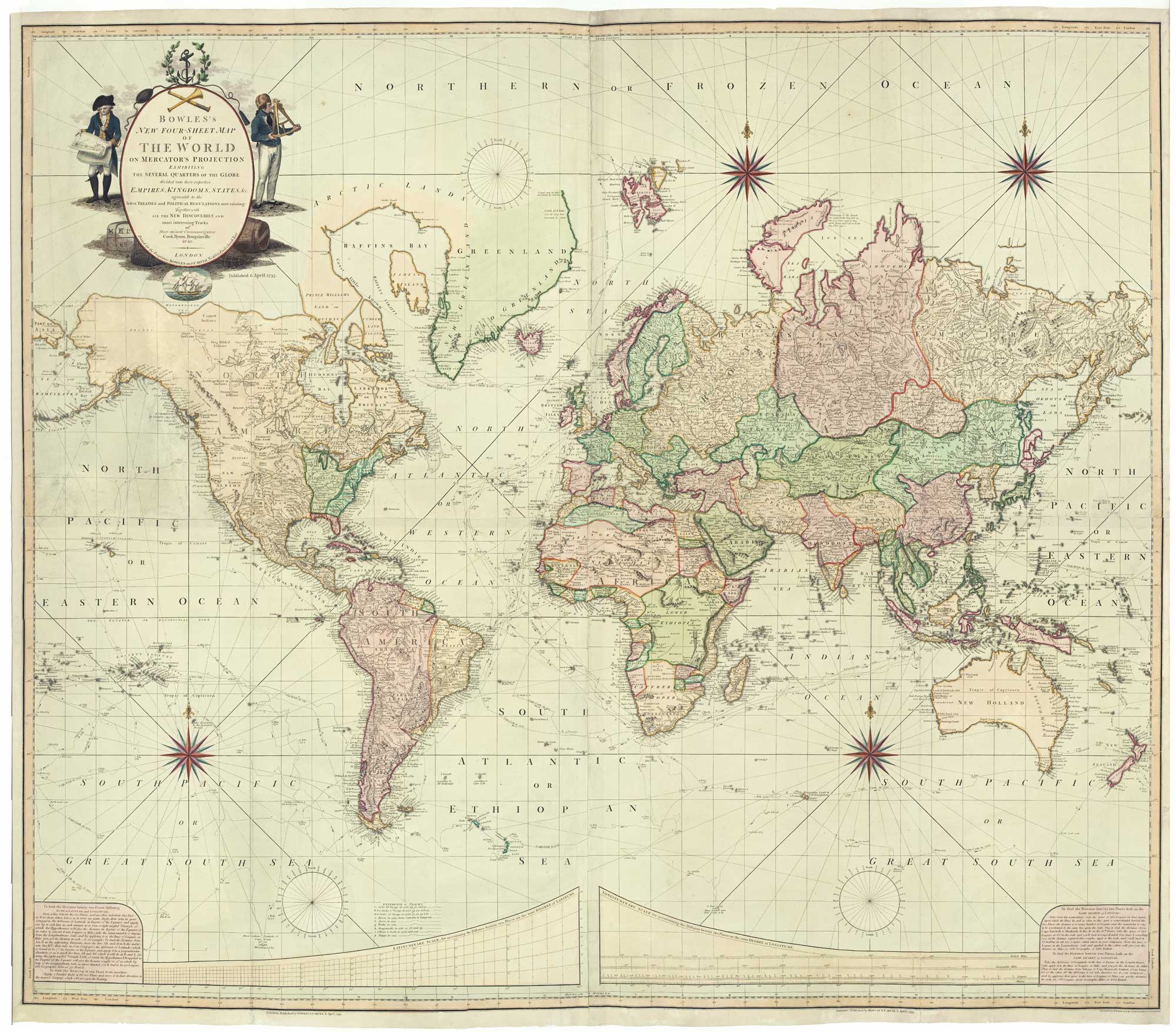 A Striking Wall Map Of The World At The End Of The 18th Century Altea 