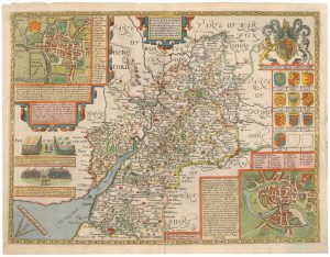 Glocestershire contrived into thirty thre severall hundreds & those againe by SPEED, John., 1627.