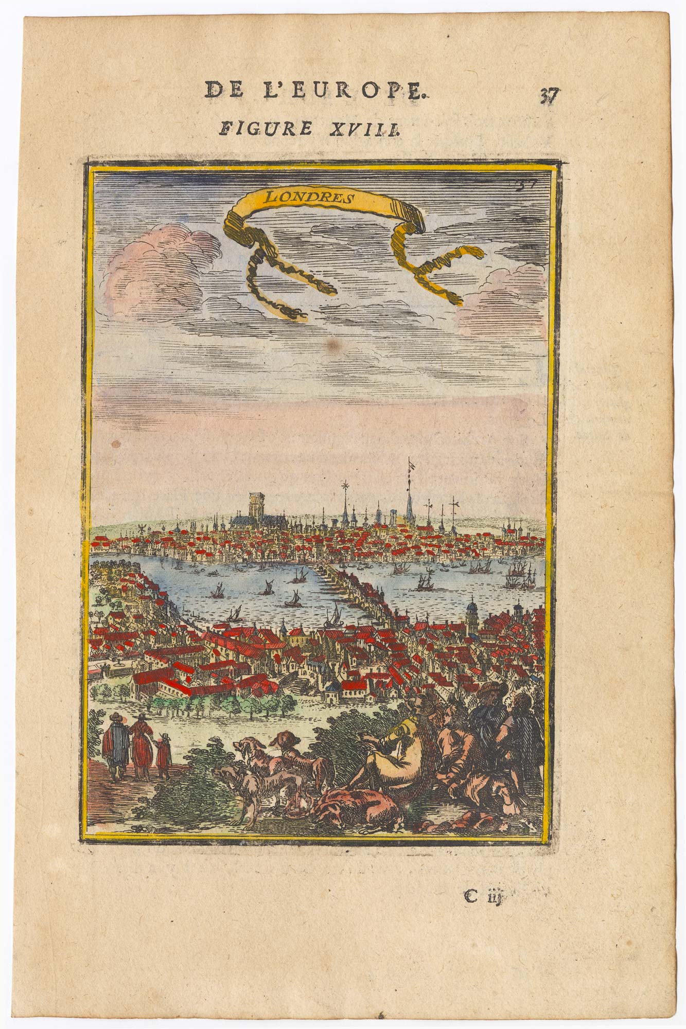 Londres. by MALLET, Alain Manesson., 1683.