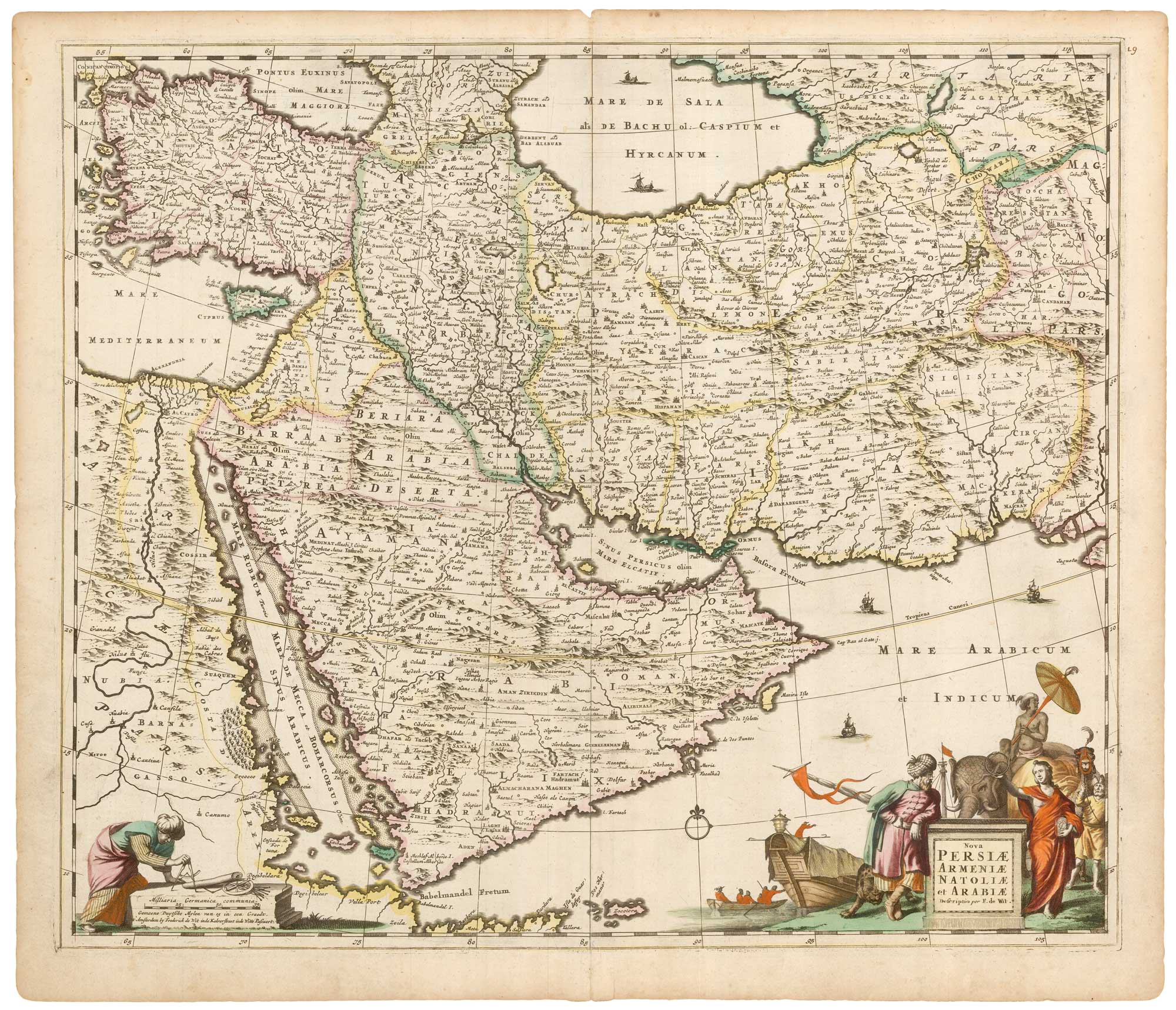 Nova Persiae Armeniae Natoliae et Arabiae Desciptio... by DE WIT, Frederick., 1666.