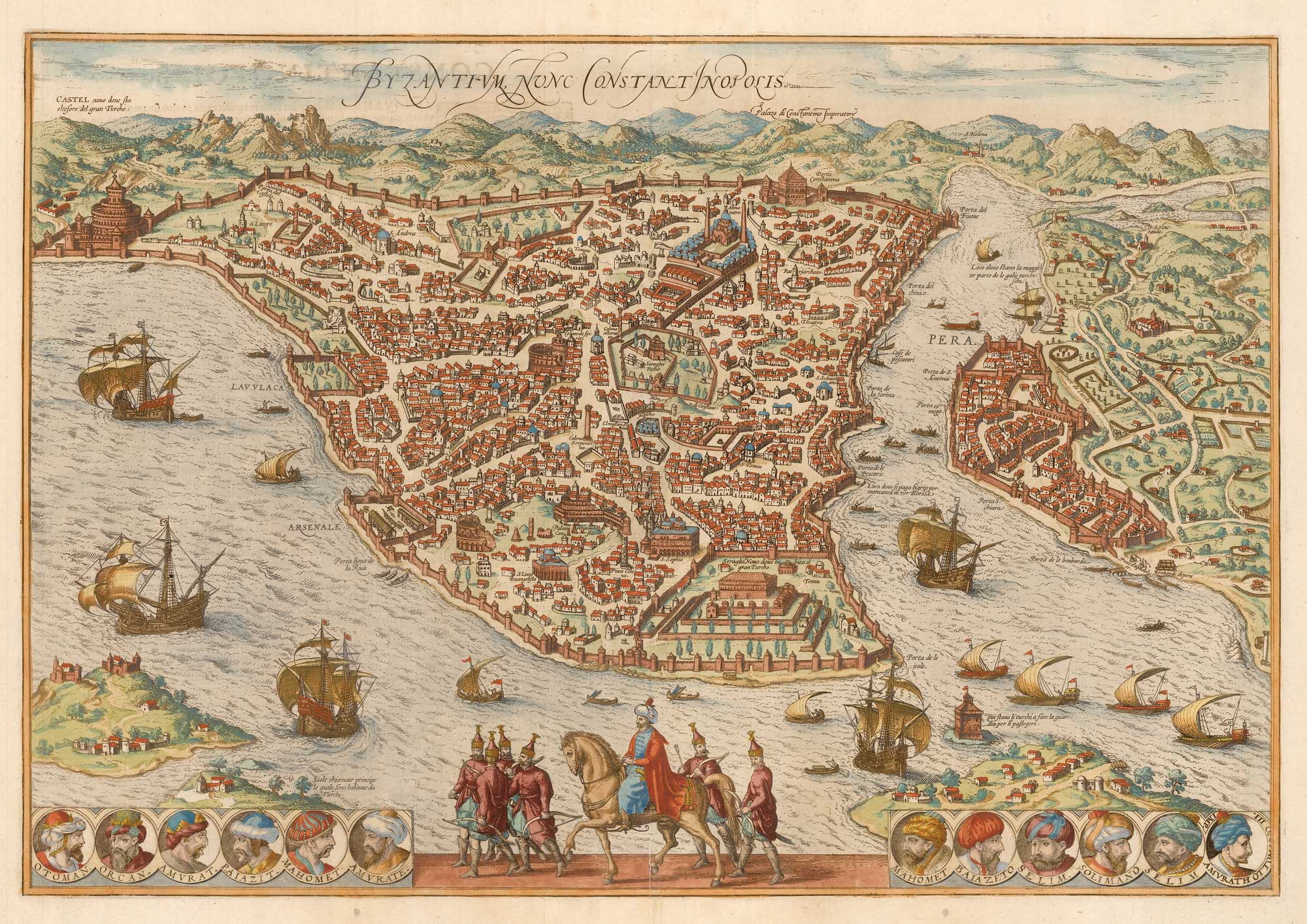 Byzantium, nunc Constantinopolis. by BRAUN, Georg & HOGENBERG, Frans., 1574.