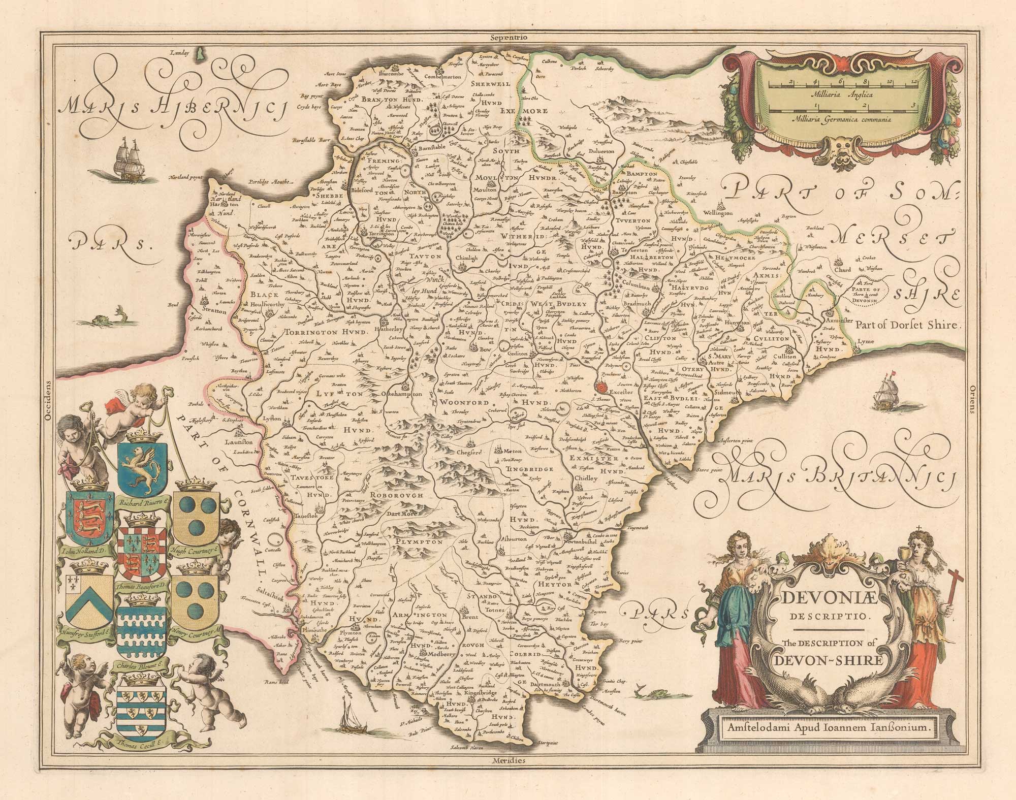 Devoniae Descriptio. The Description of Devon-Shire. by JANSSON, Jan., 1652.