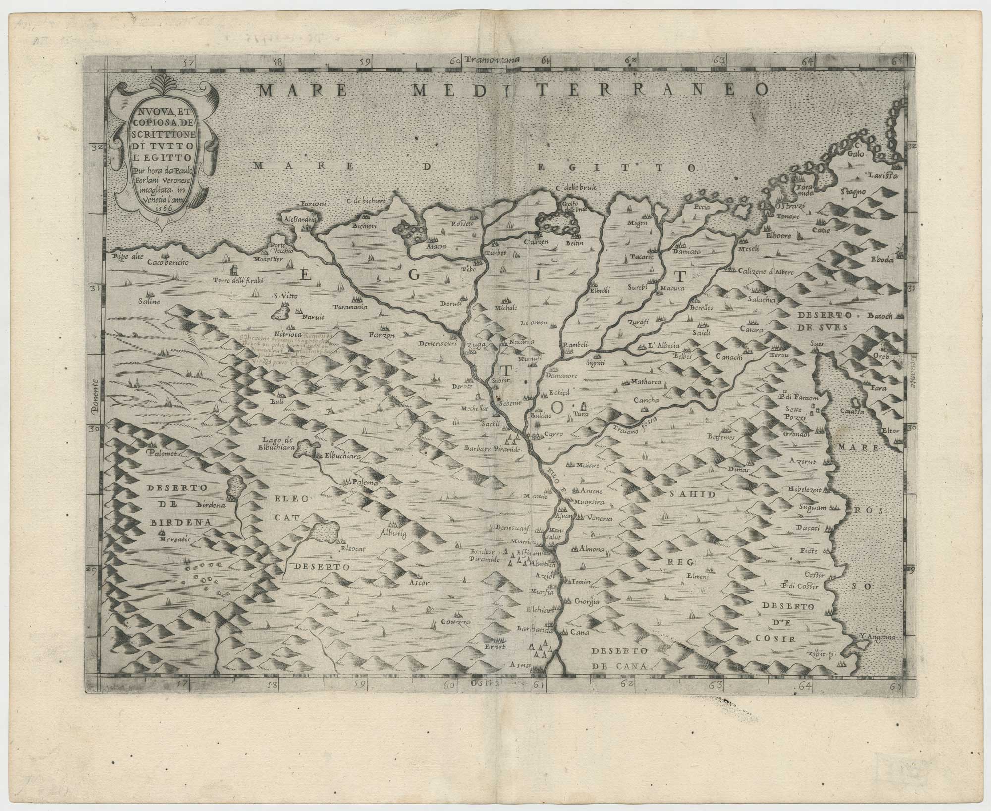 An early modern map of Egypt by Forlani