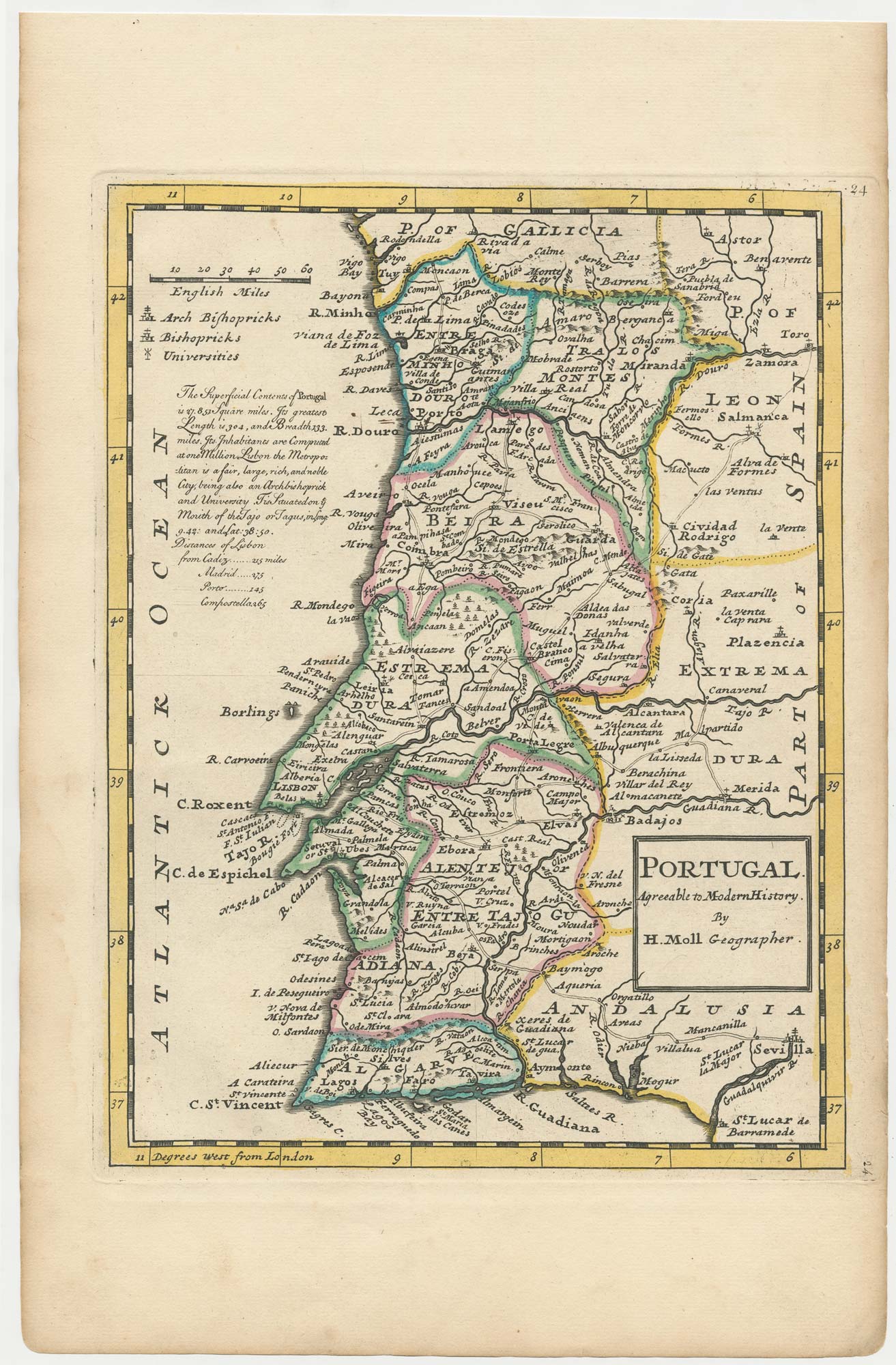 Portugal. Agreeable to Modern History. by MOLL, Herman., 1732.