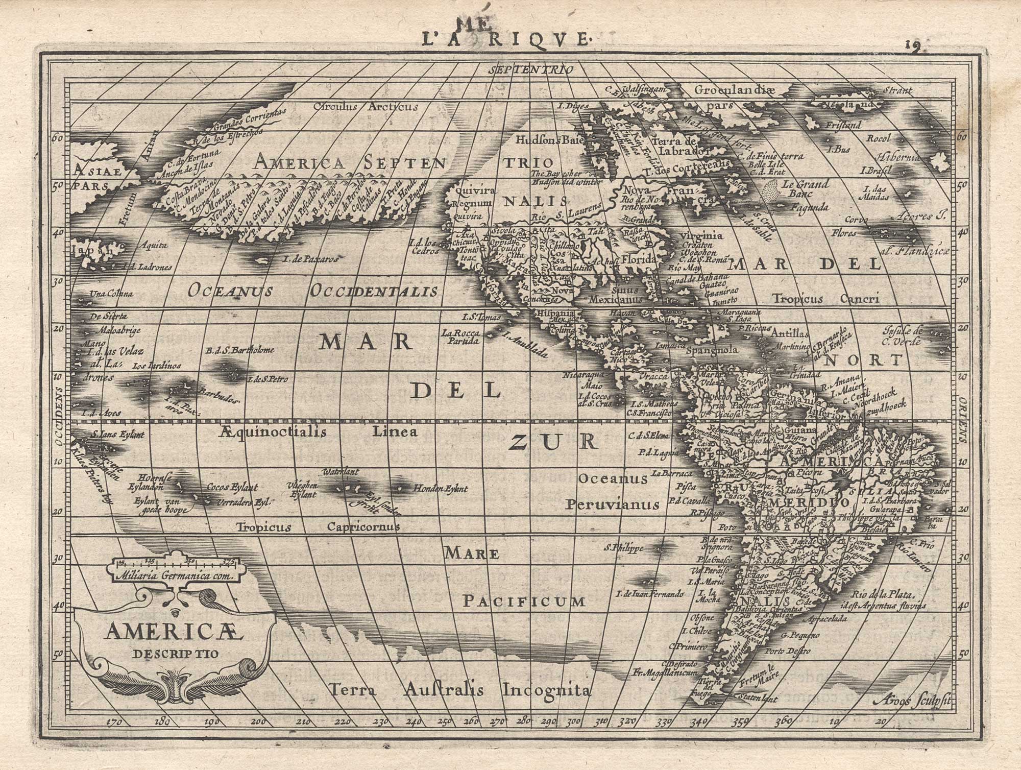 Americae Descriptio. by JANSSON, Jan., 1628.