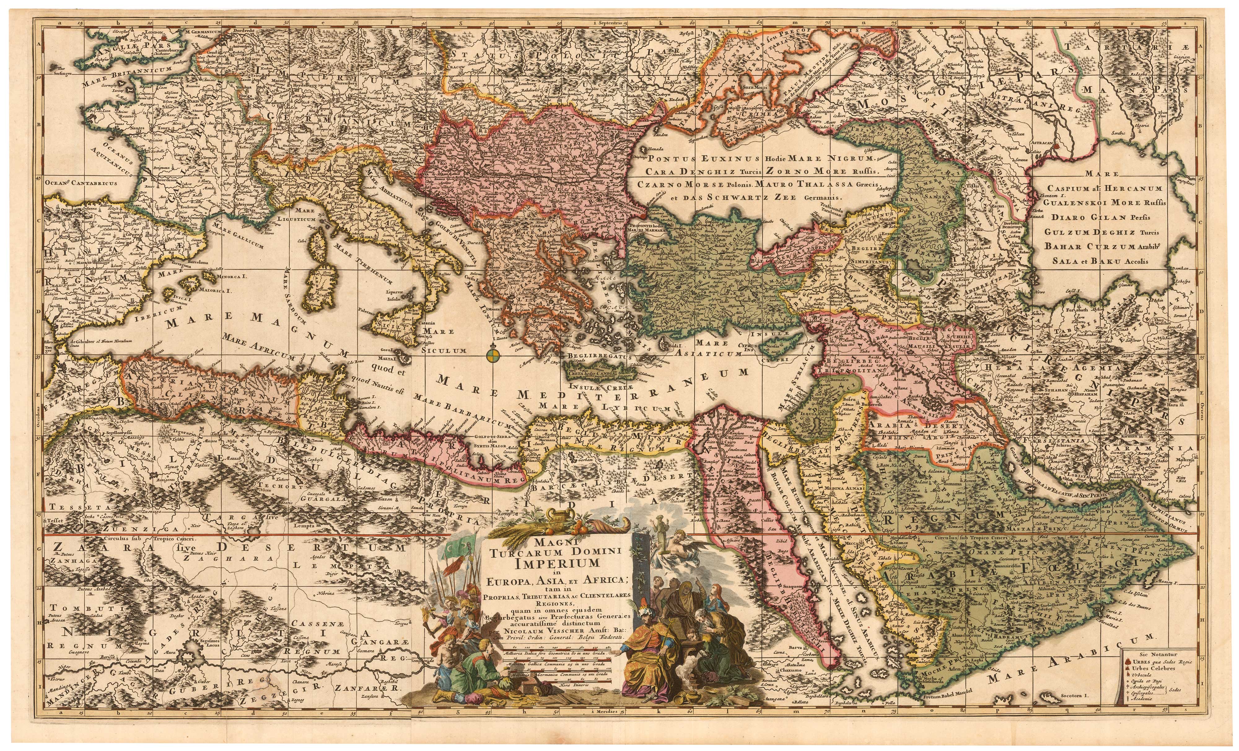 Magni Turcarum Domini Imperium in Europa, Asia, et Africa... by VISSCHER, Nicolas., 1730.