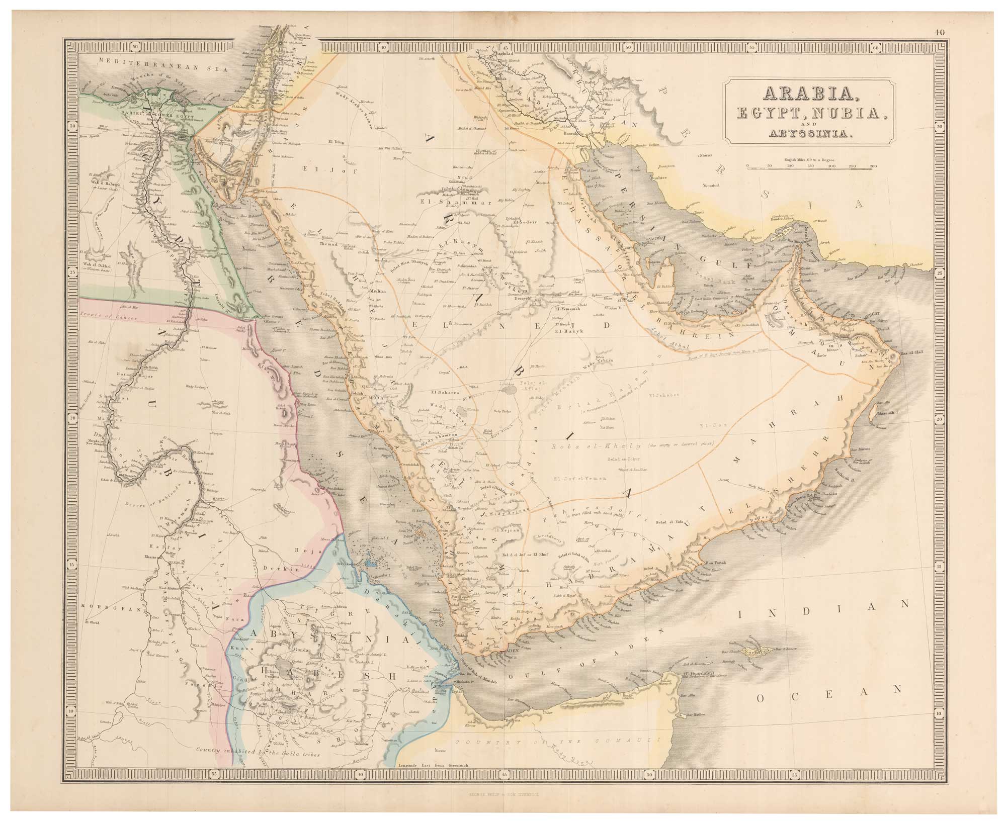 Arabia, Egypt, Nubia and Abyssinia. by PHILIP, George., 1850.