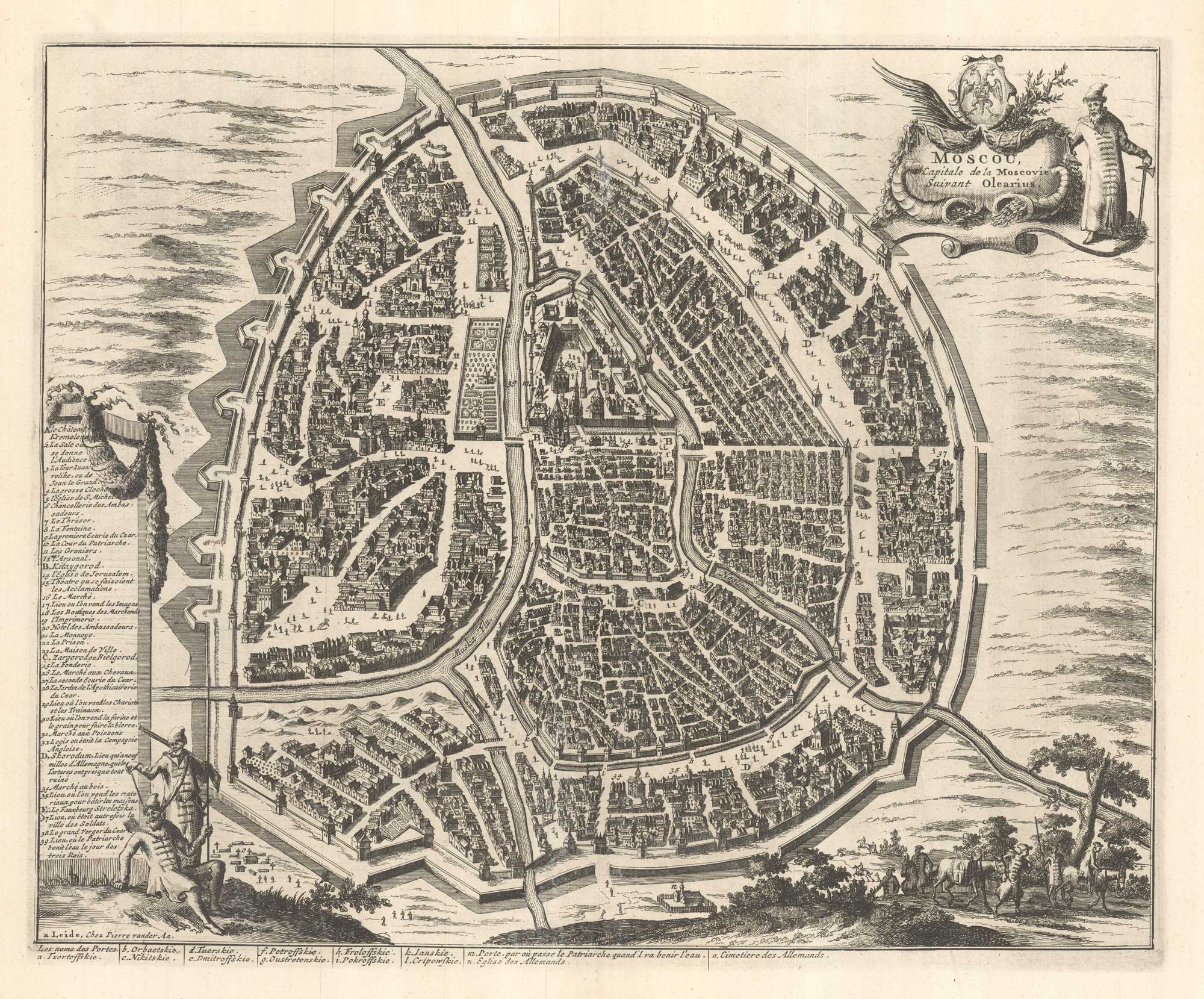 Moscou, Capitale de la Moscovie Suivant Olearius. by AA, Pieter van der., 1729.
