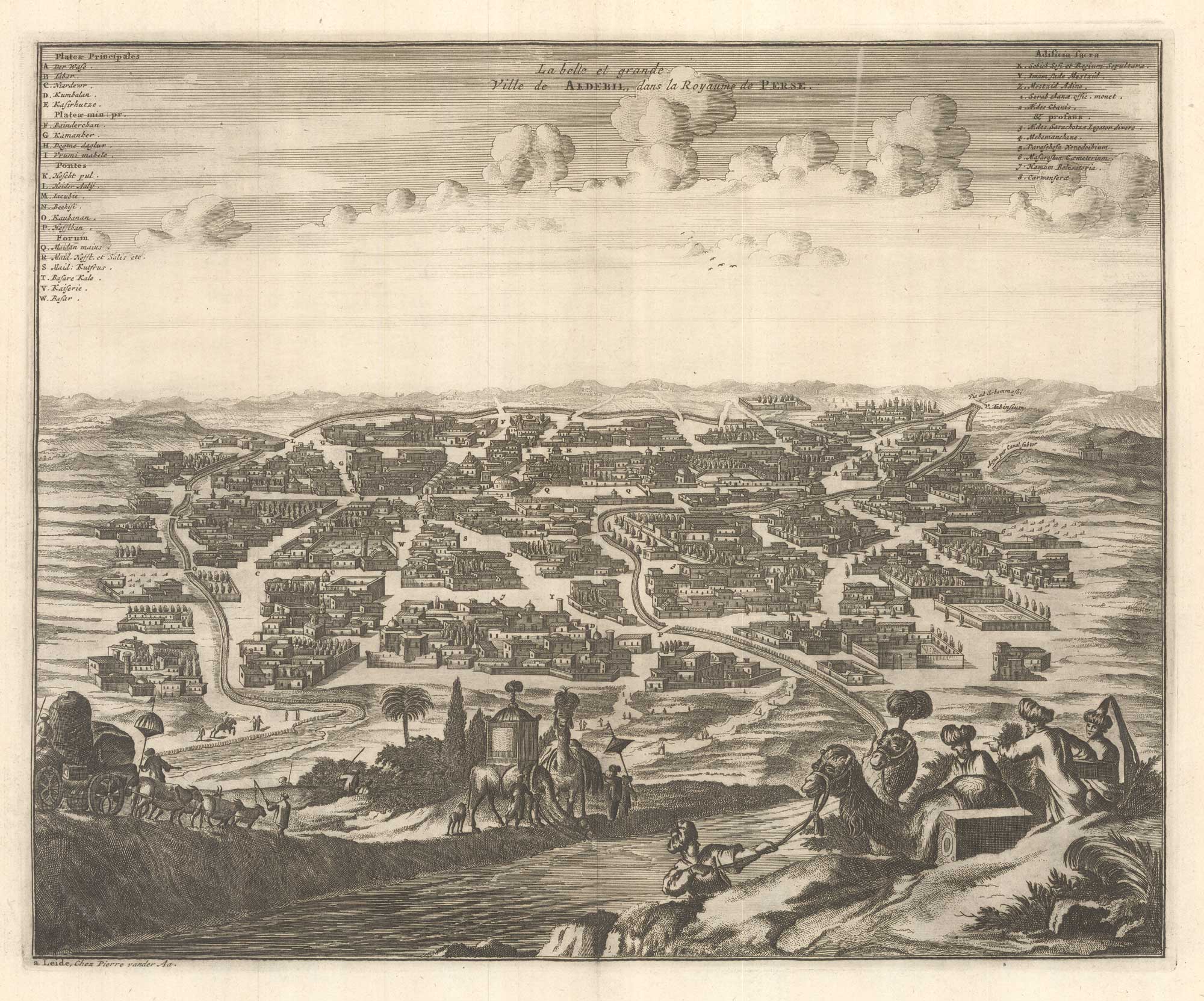La belle et grand Ville de Ardebil, dans la Royaume by AA, Pieter van der., 1729.