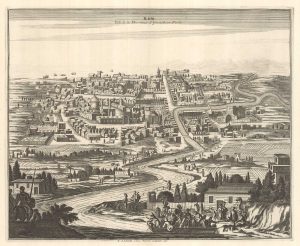 Scarce 18th century view of Qom