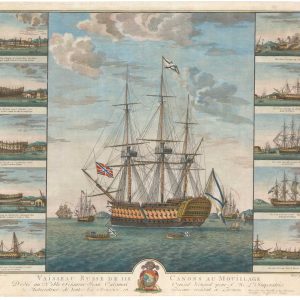 An 18th century Russian warship anchored at Livorno