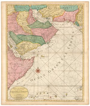 A detailed sea chart of the westerrn Indian Ocean