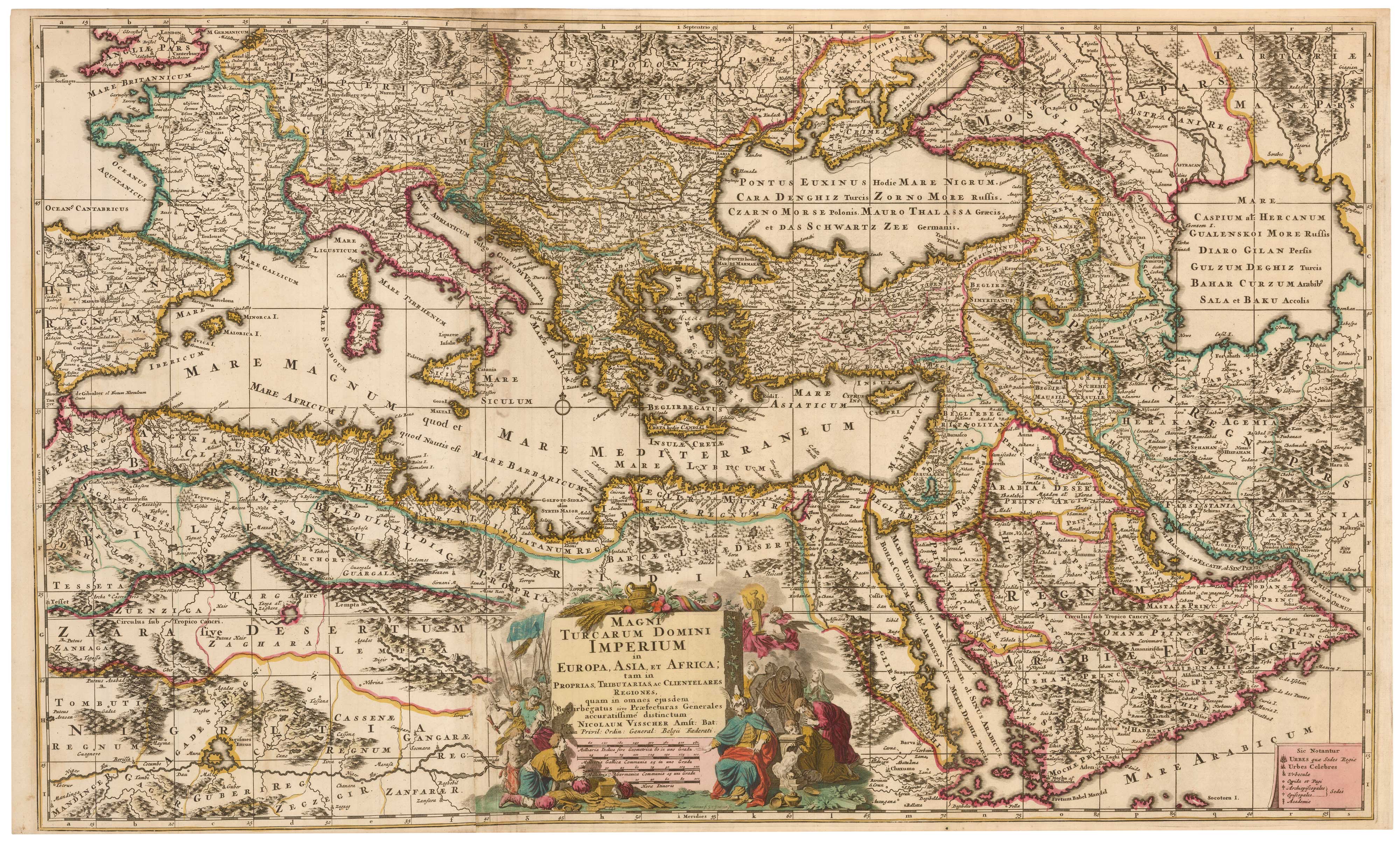 Magni Turcarum Domini Imperium in Europa, Asia, et Africa... by VISSCHER, Nicolas., 1698.