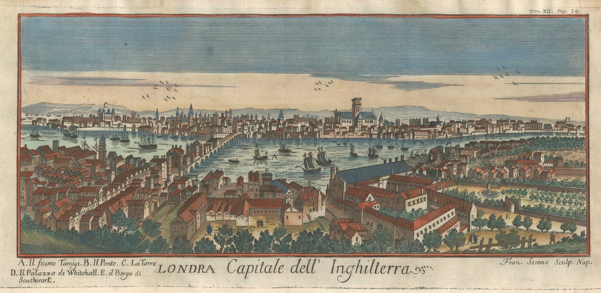 Londra Capitale dell' Inghilterra. by SESONE, Francesco., 1740.