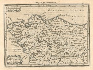 A 17th century map of Galicia from a pocket atlas