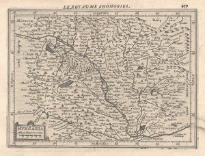 A 17th century map of Hungary from a pocket atlas