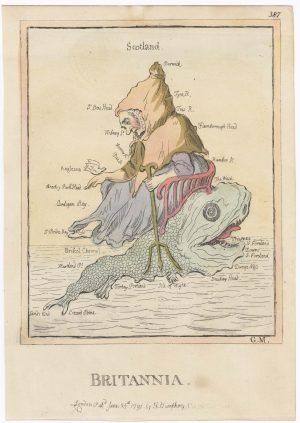 A Victorian reprint of Gillray’s famous caricature map of England