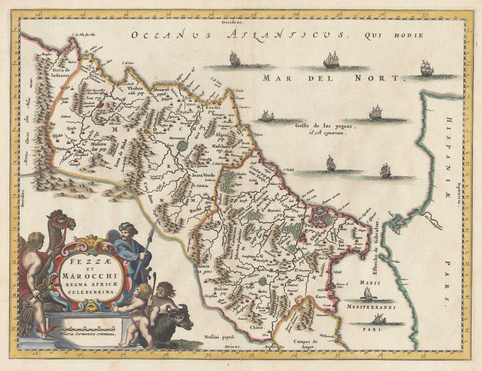 Fezzae et Marocchi Regna Africae Celeberrima. by OGILBY, John., 1670.