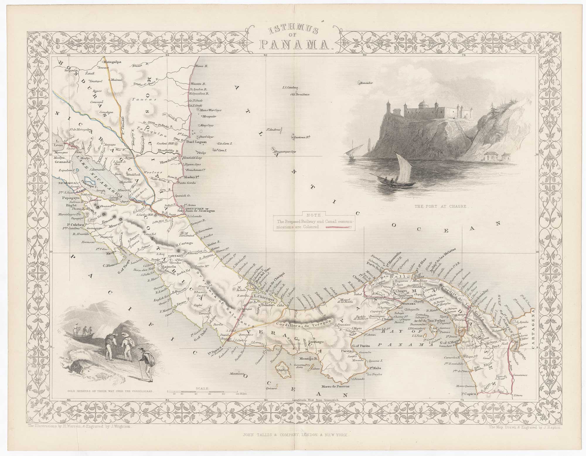 Isthmus of Panama. by TALLIS, John., 1851.