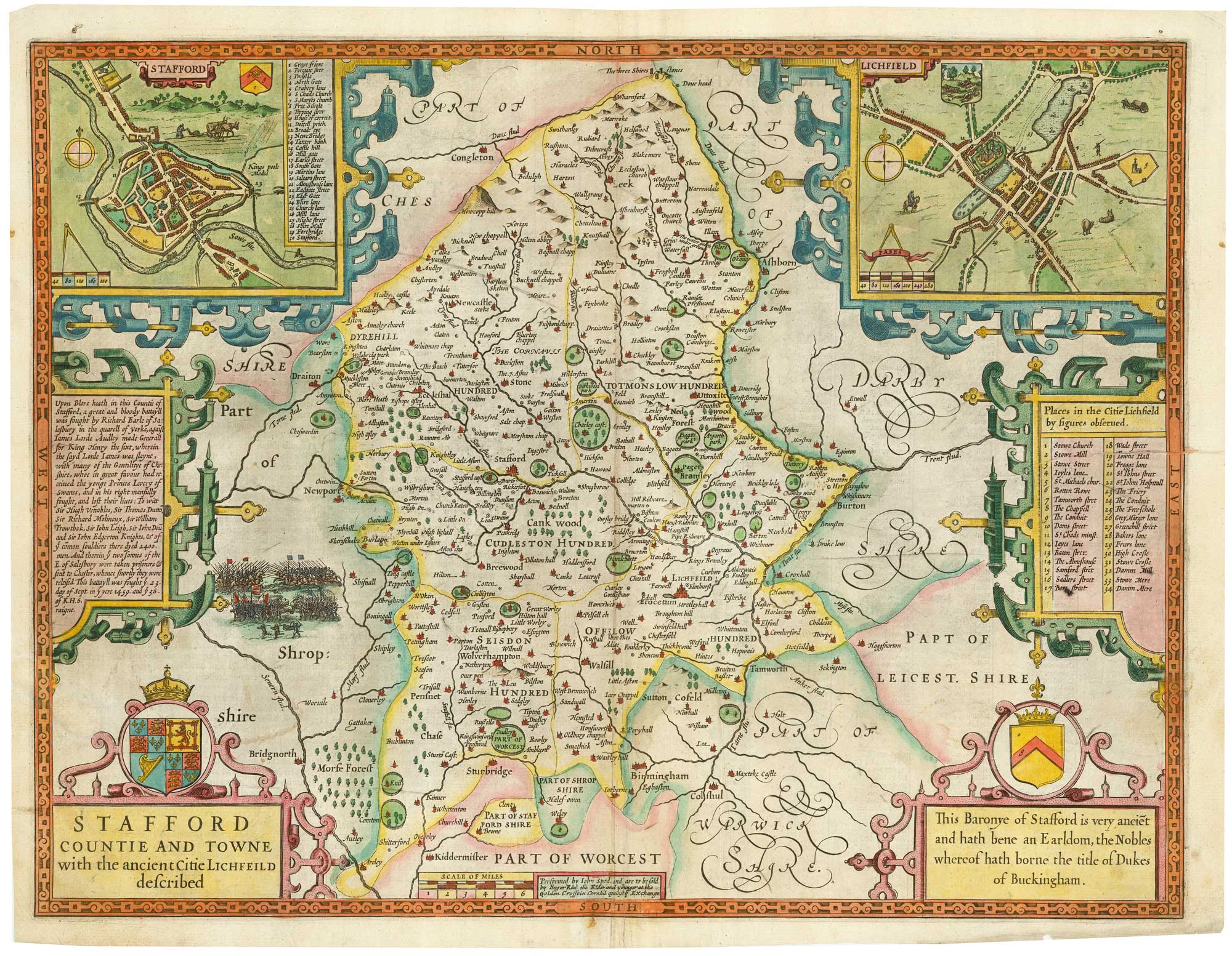 Stafford Countie and Towne, with the ancient citie Lichfeild described. by John Speed