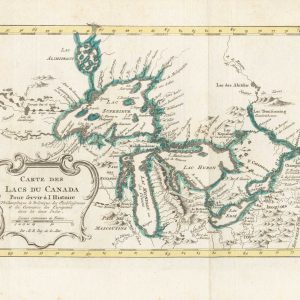 Bellin's map of the Great Lakes. Title: Carte des Lacs du Canada. Pour servir à l'Histoire Philosophique & Politique des Etablissemens