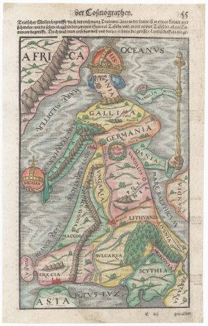 The famous allegorical map of Europe as a queen