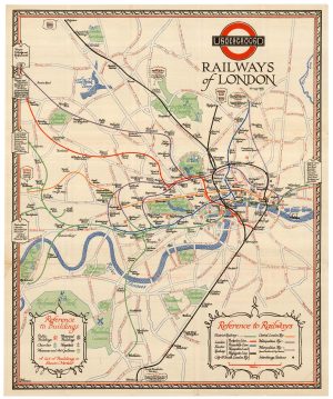 Perman map of the London Underground Railways 1928
