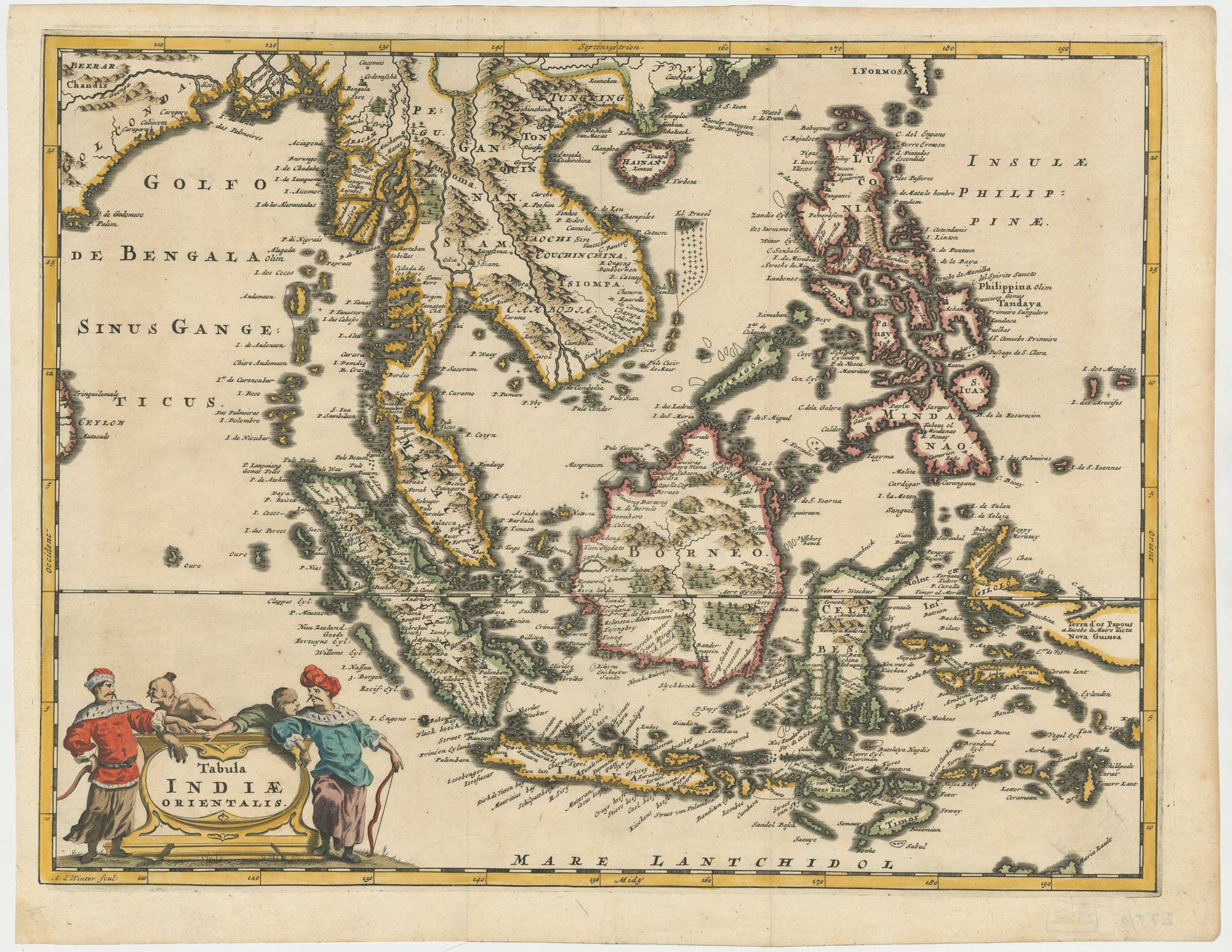 Tabula Indiae Orientalis. by WINTER, Antony van., 1696.