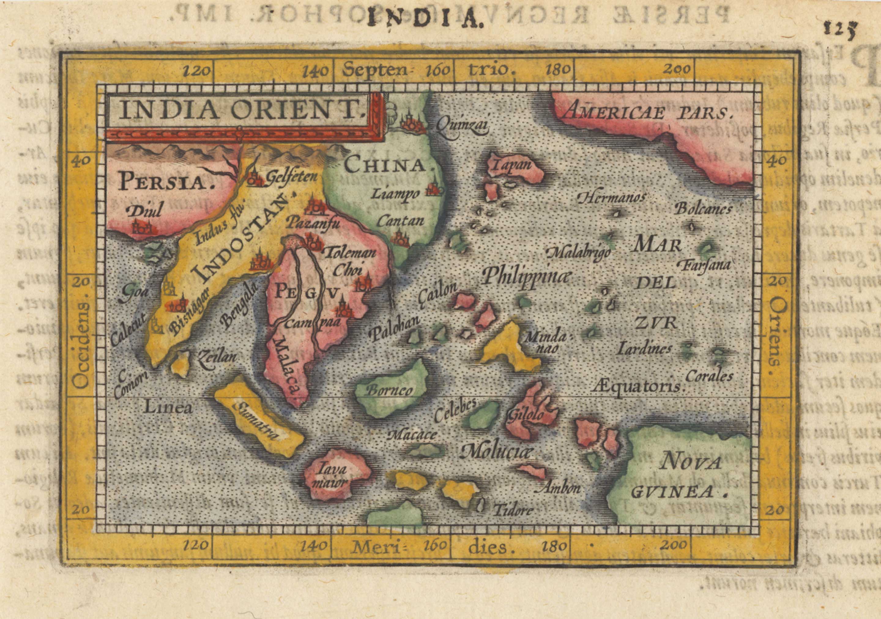Ortelius East Indies miniature
