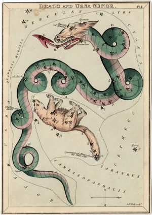 Draco and Ursa Minor. by LEIGH, Samuel., 1830.