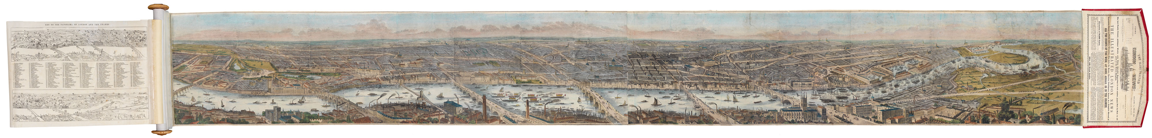 ILN 1845 Panorama of London and the River Thames