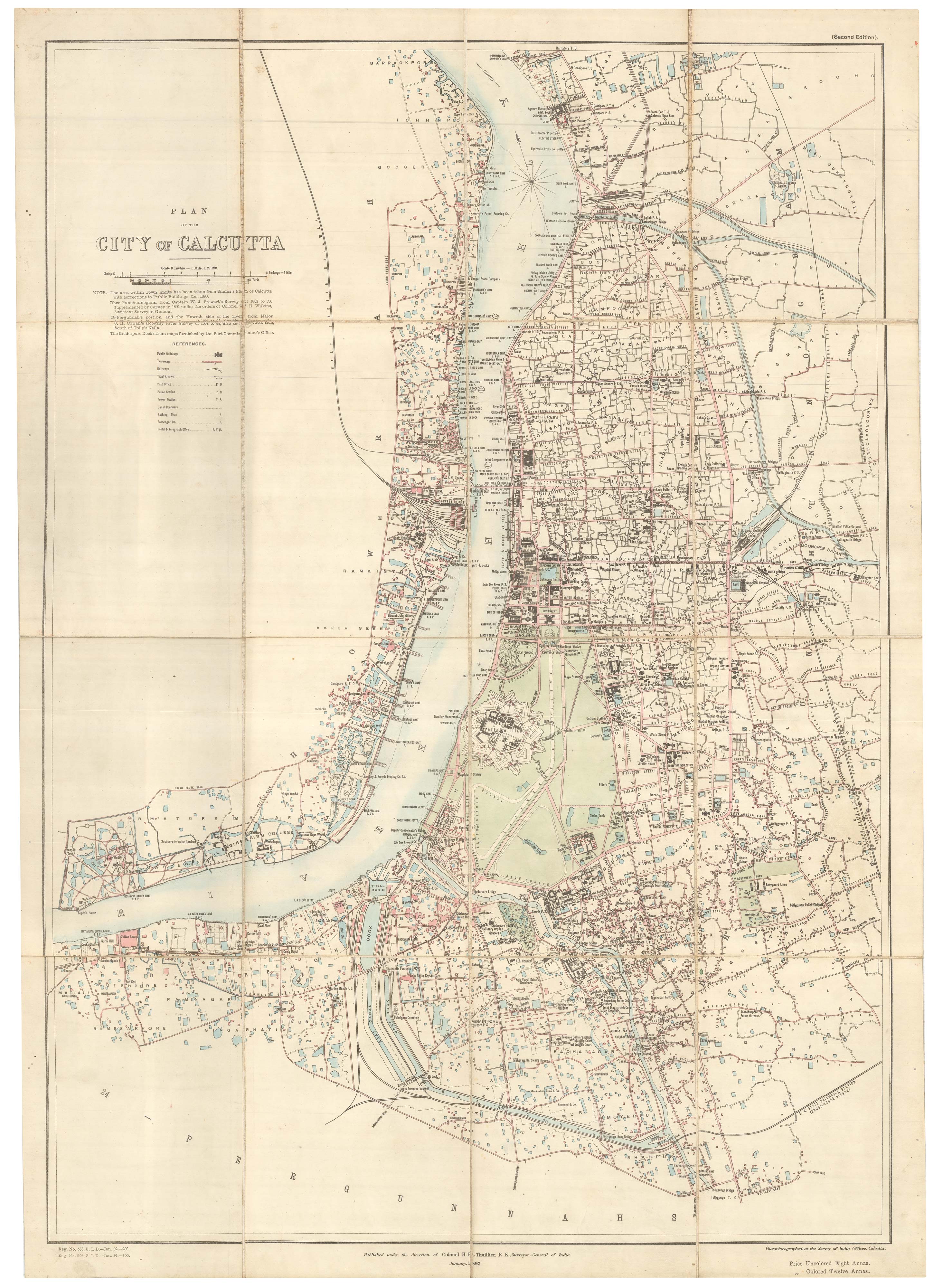 Survey of India plan of the city of Calcutta