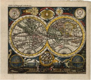 Double-hemisphere world map by Steinberger