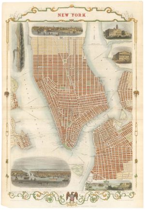 Town plan of New York by Tallis