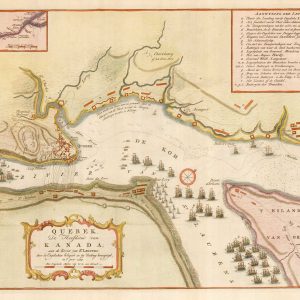 Tirion's map of the British attack on Quebec, Quebek, De Hoofdstad van Kanada; aan de Rivier van St. Laurens