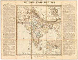 Map of India during the Rebellion of 1857 by Shrieble, Nouvelle Carte de l'Inde Pour Suivre les Opérations Militaires dans les Possessions Anglaises.