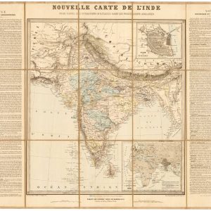 Map of India during the Rebellion of 1857 by Shrieble, Nouvelle Carte de l'Inde Pour Suivre les Opérations Militaires dans les Possessions Anglaises.