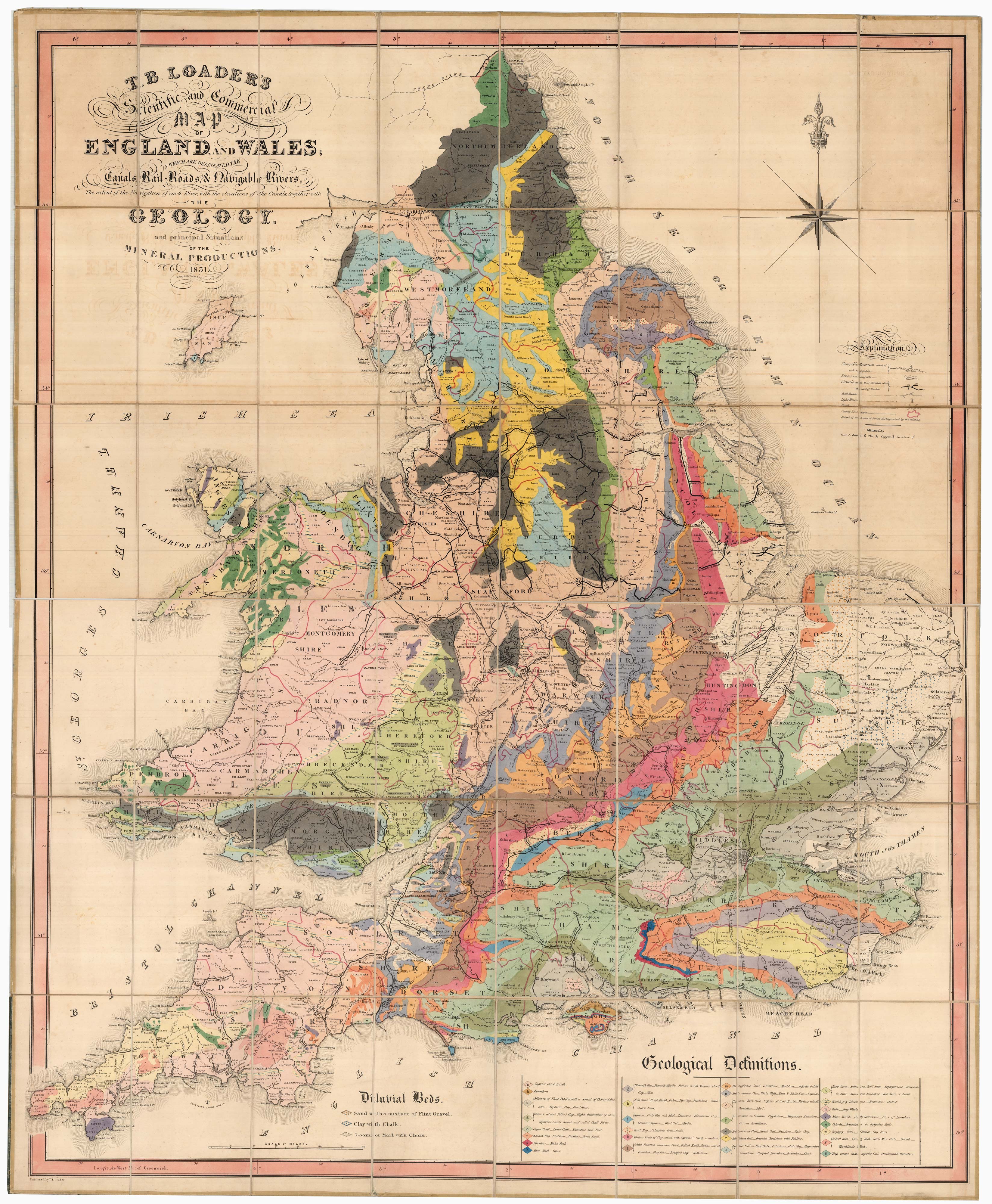 Geological map of England & Wales by Loader