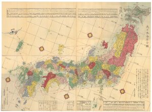 1864 Japanese woodcut map of Japan by Seiken, Dai Mihon Kairiku Zenzu