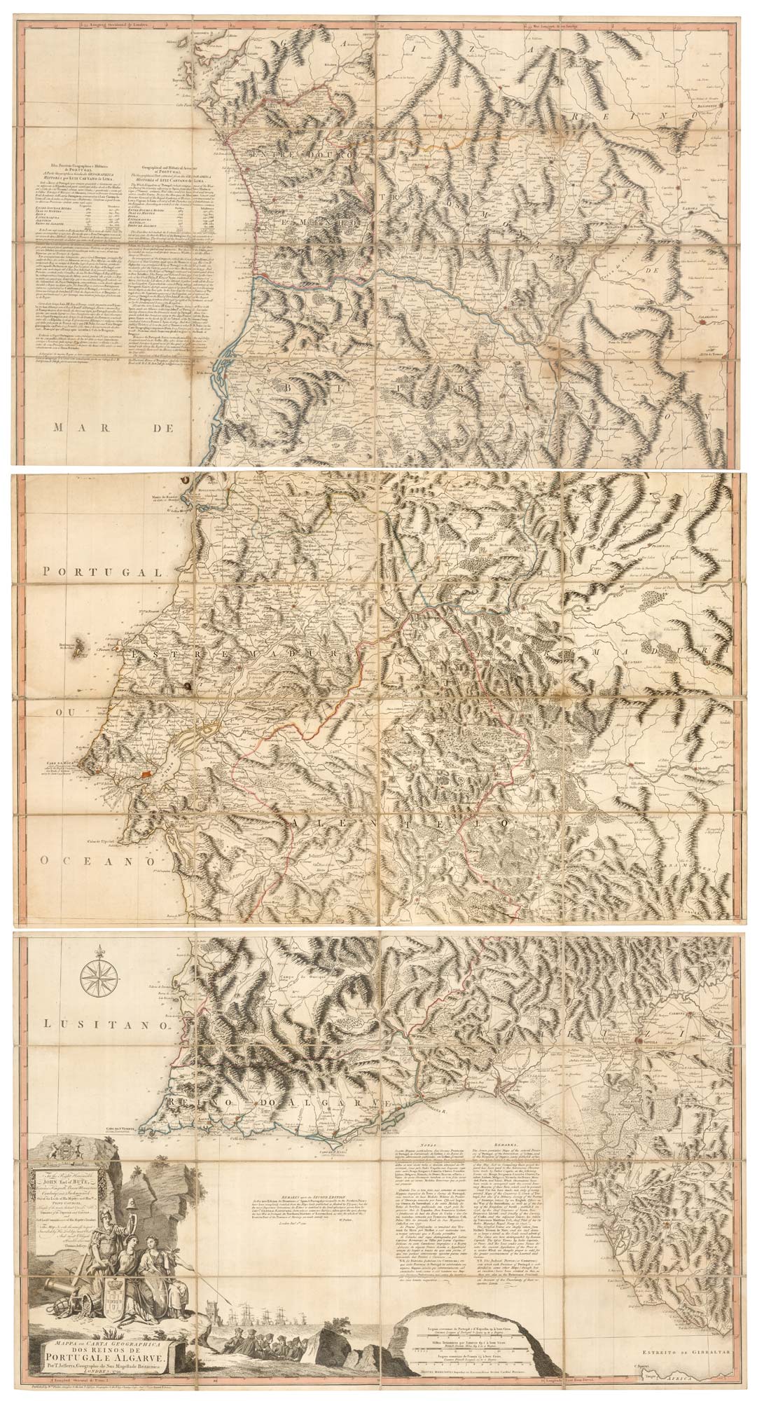 Jefferys large-scale map of Portugal, Mappa ou Carta Geographica dos Reinos de Portugal e Algarve