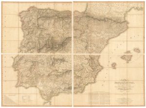 Map of Spain and Portugal during the Peninsula War by Nantiat