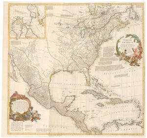 1766 Postlethwayt four-sheet map of North America