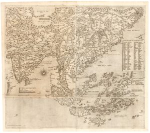 A rare map of eastern Asia by Gastaldi, titled: Gastaldi's rare map of Asia 'Il Disegno della Terza Parte dell'Asia'.