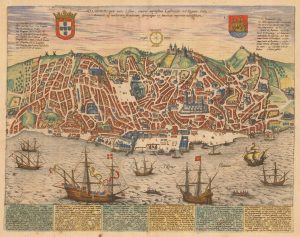 1572 Braun and Hogenberg map of Lisbon