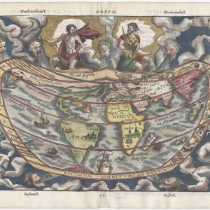 Gemma Frisius world map on a cordiform projection