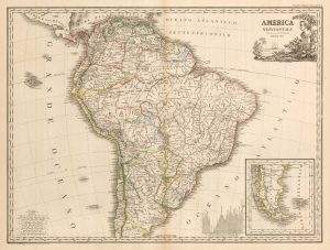 Stucchi's large map of South America 1851 ' America Meridionale'